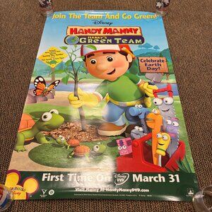 Vintage Handy Mandy Disney Green Team Large Poster Original Movie Poster Used